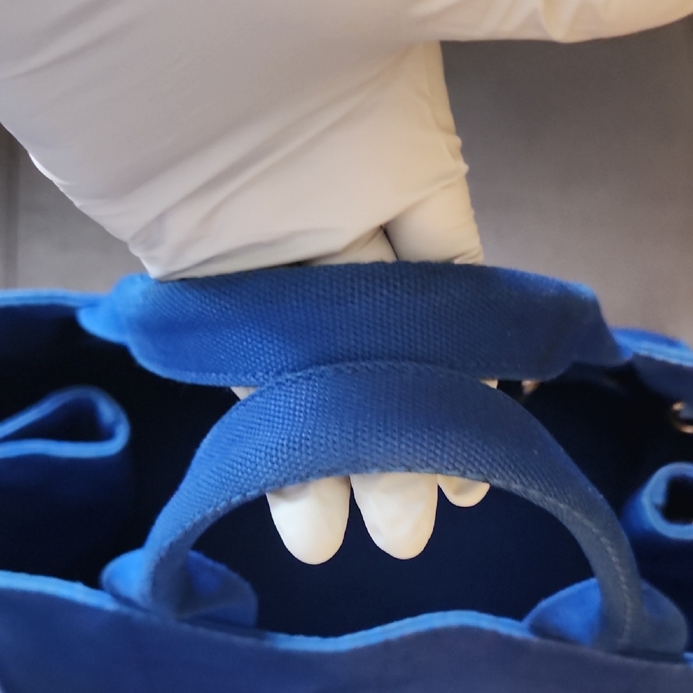 Authentic Prada Milano Royal Blue Canvas Tote Bag With Card And Strap - Picture 4 of 9